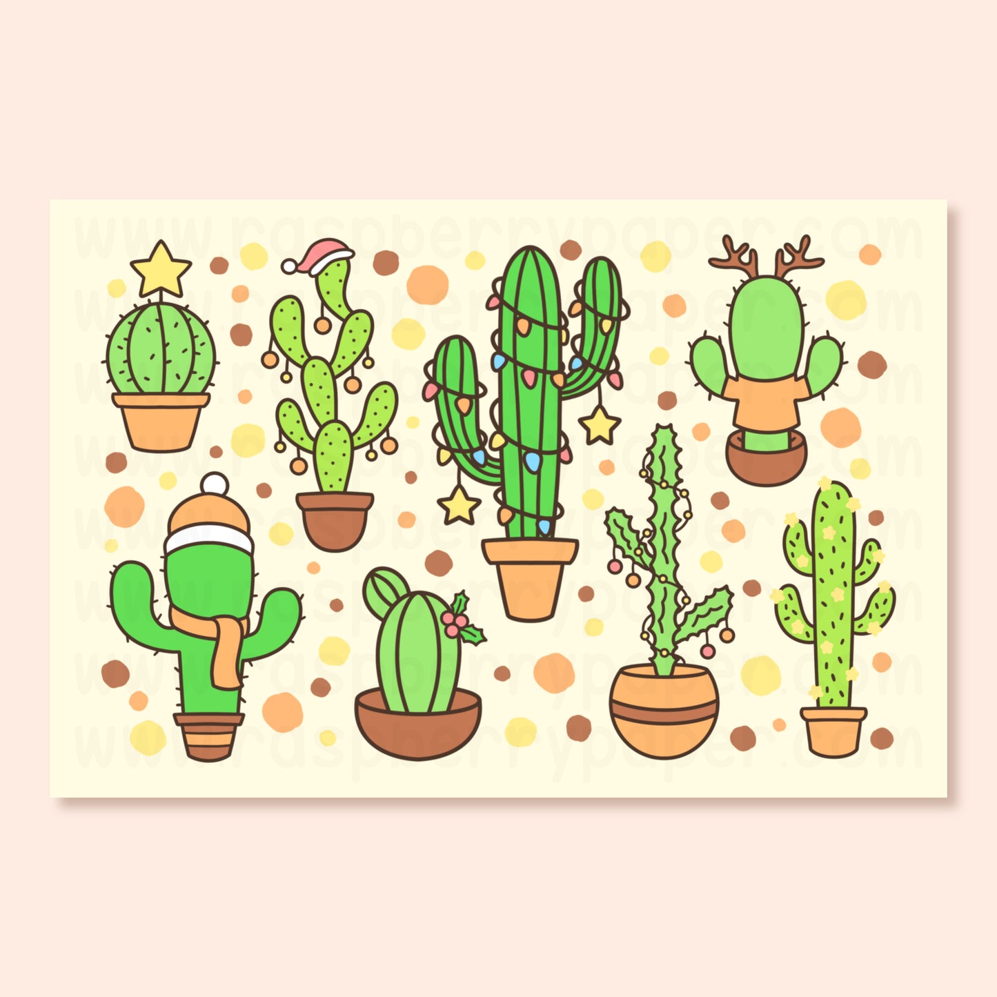 Cactus Christmas Postcard