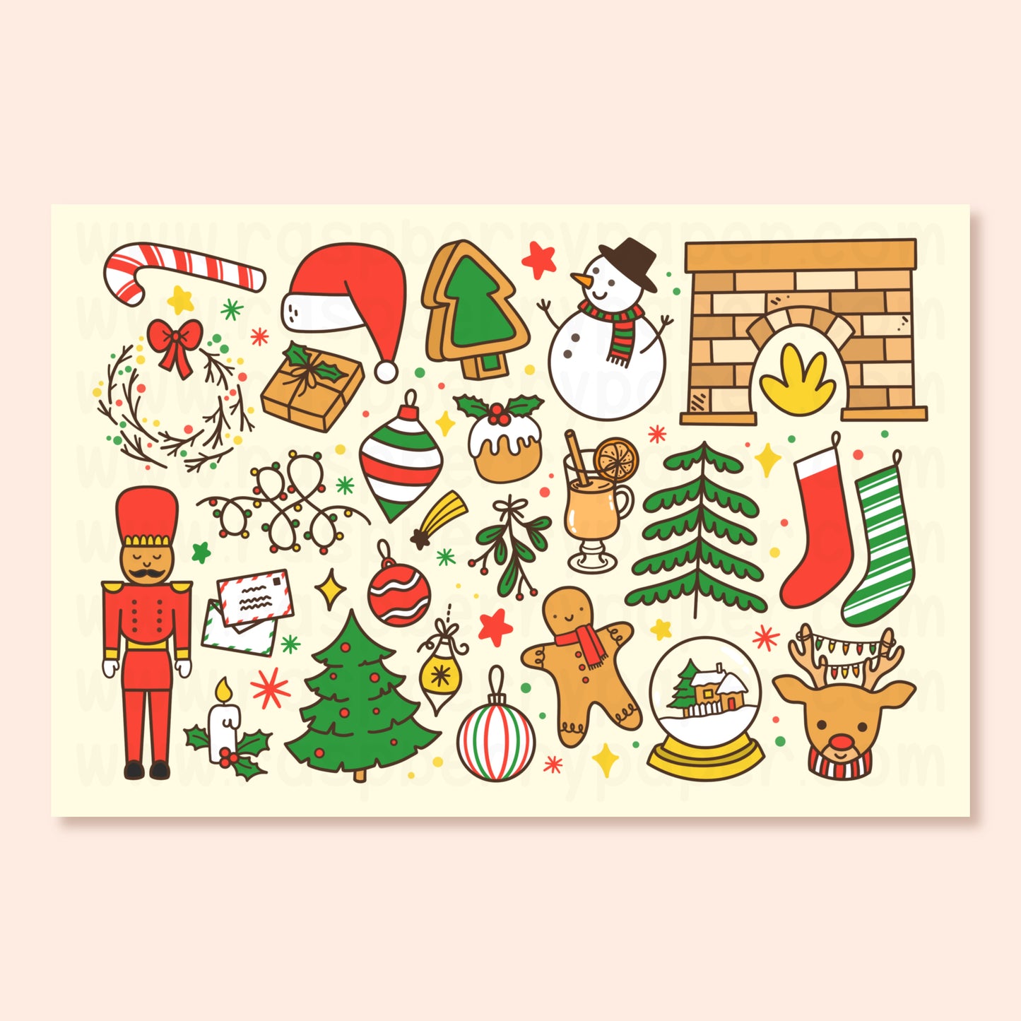 Christmas Doodle Postcard