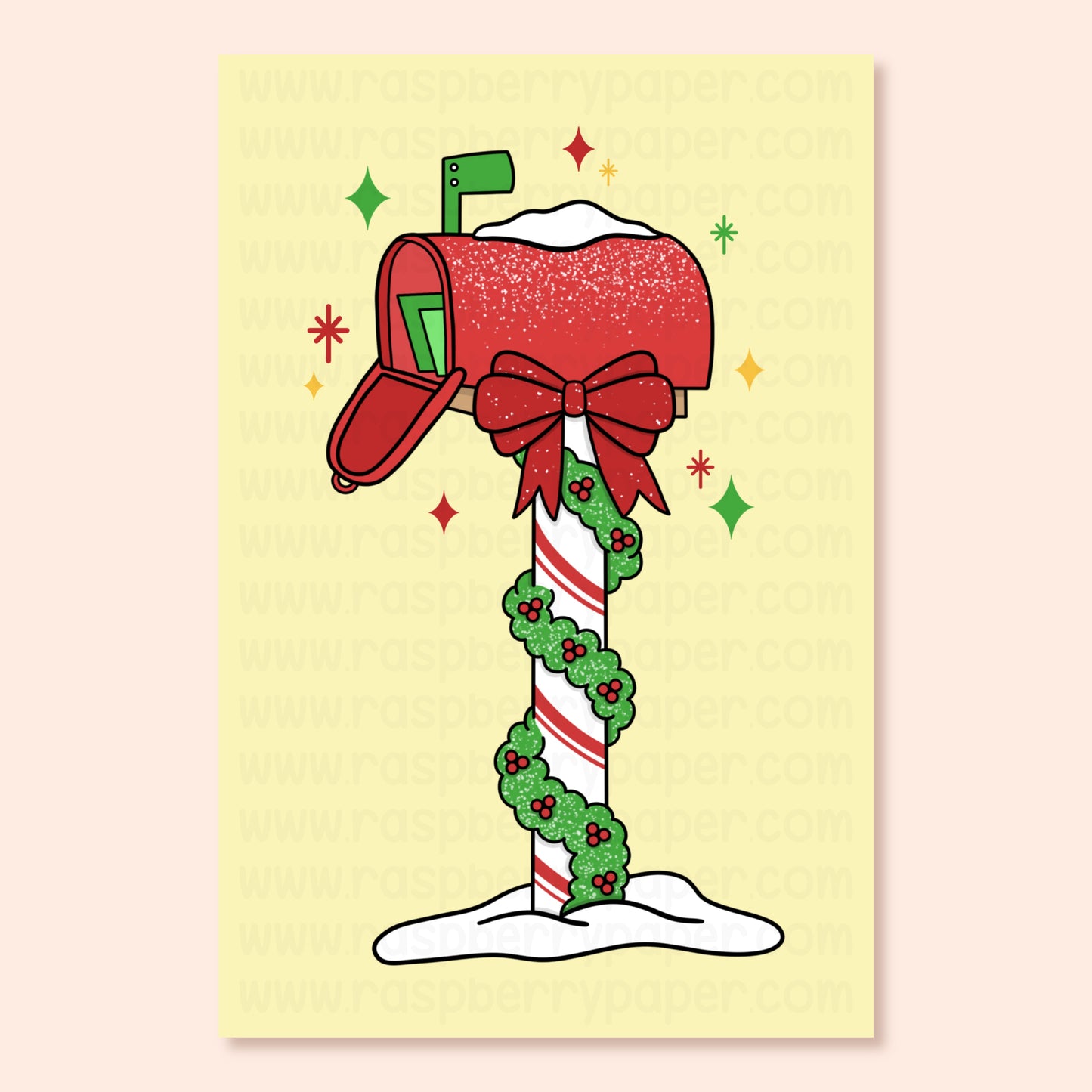 Christmas Mailbox Postcard