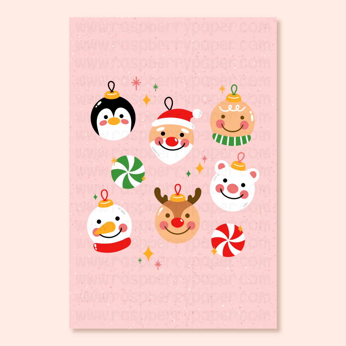 Christmas Ornaments Postcard