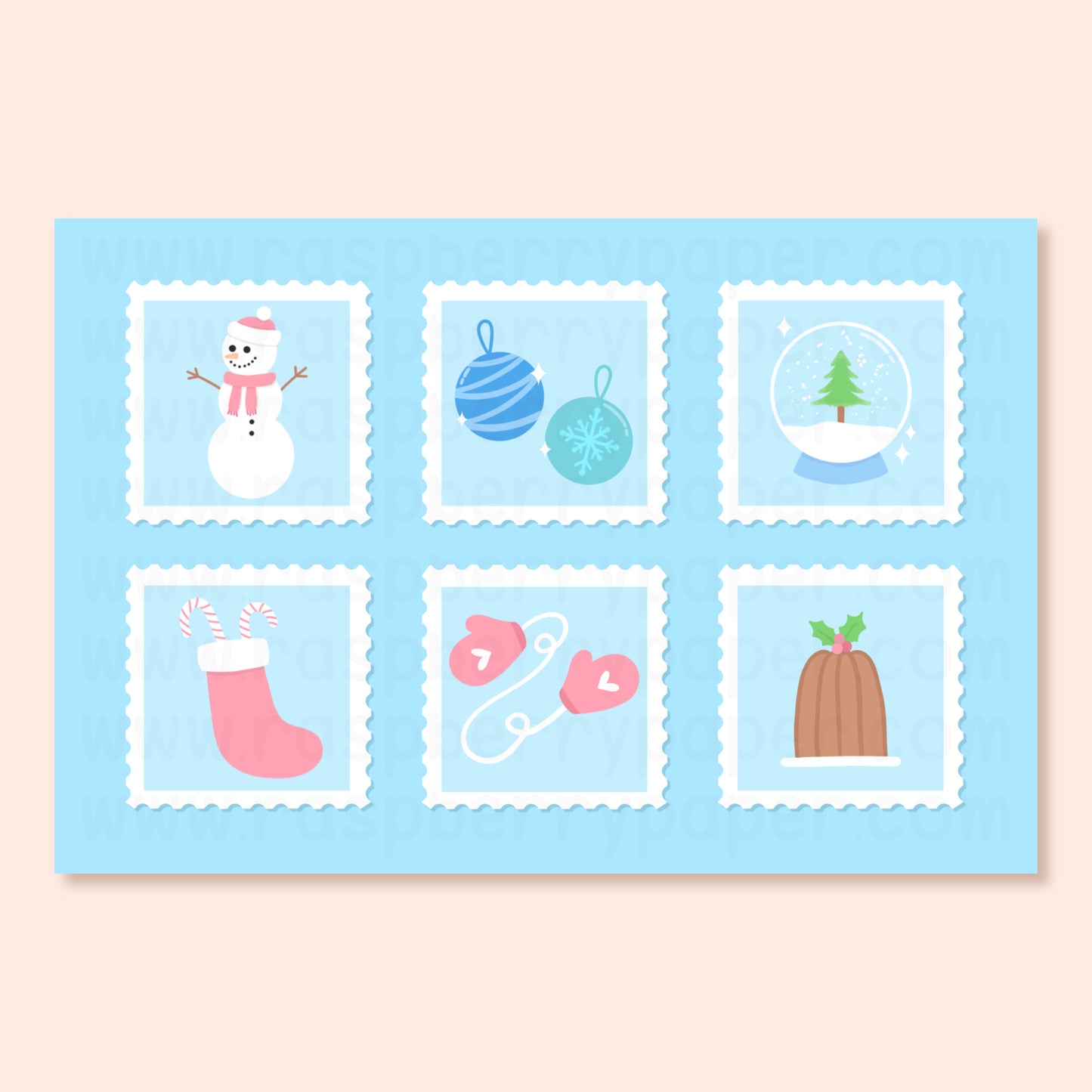Christmas Stamps Postcard