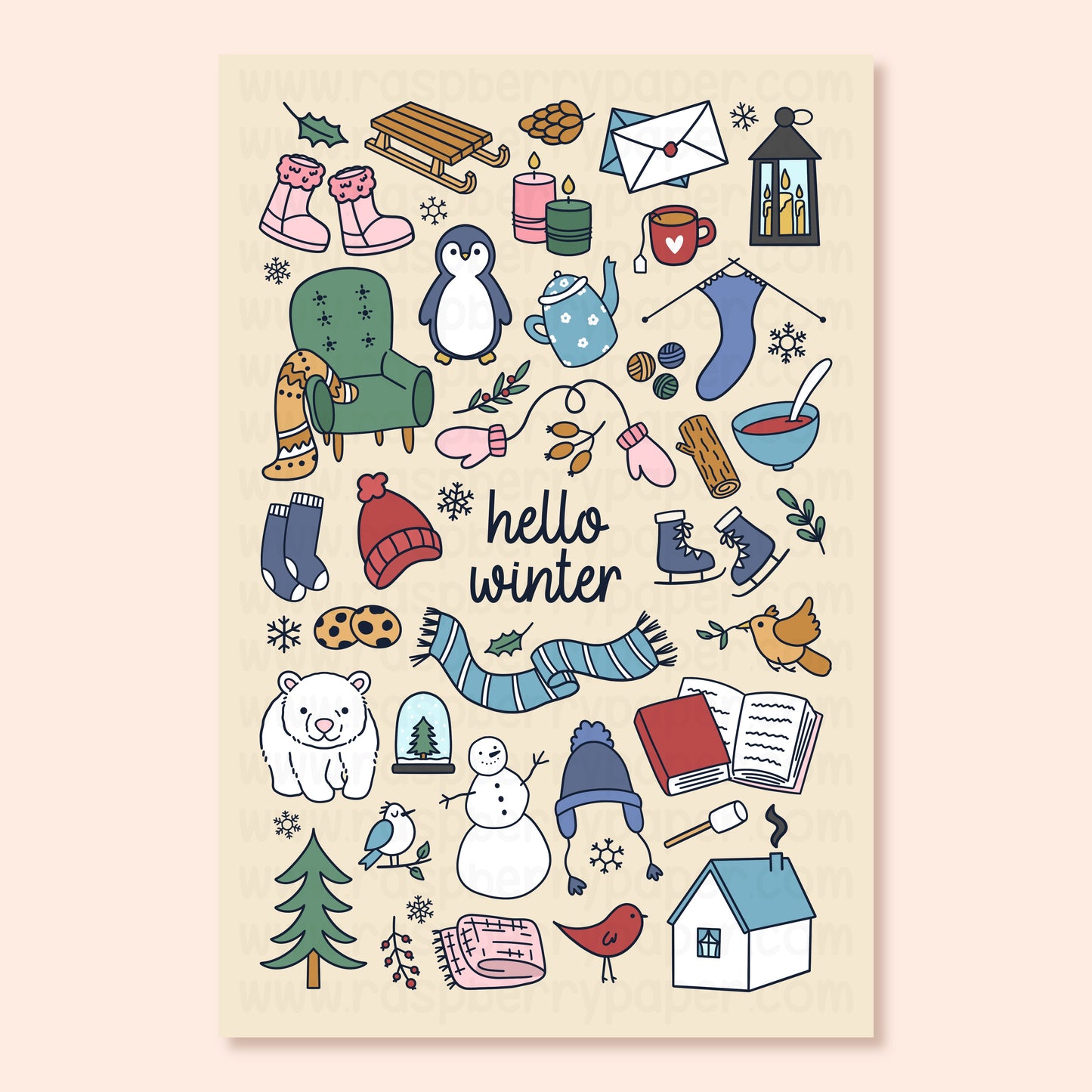 Hello Winter Postcard
