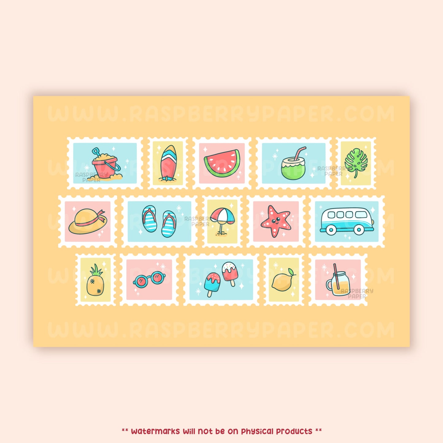 Summer Stamps Postcard