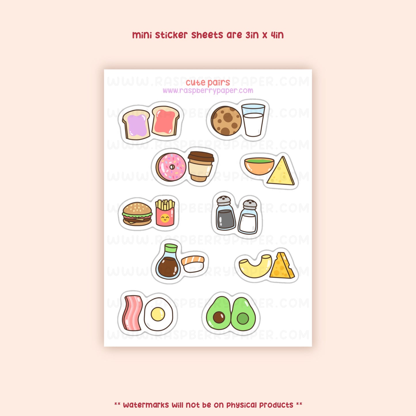 Cute Pairs Mini Sticker Sheet