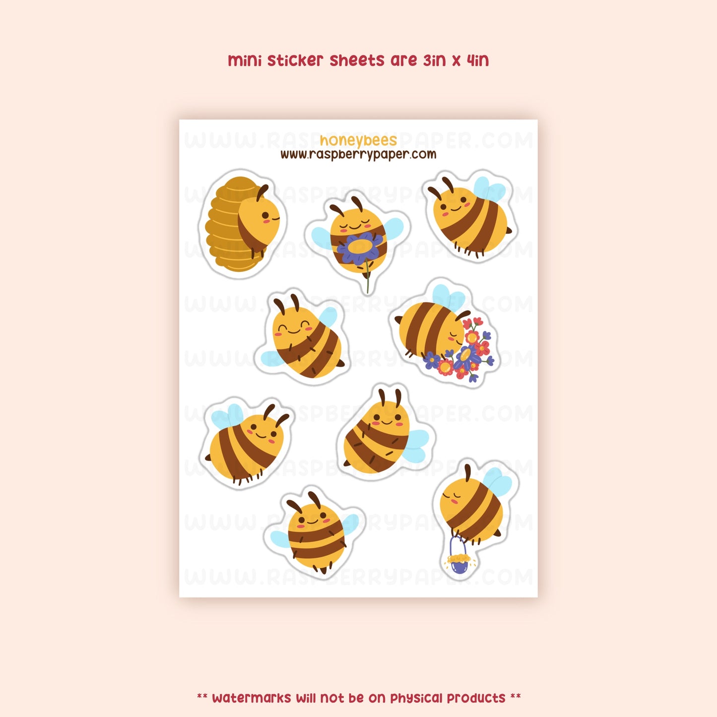 Honeybees Mini Sticker Sheet