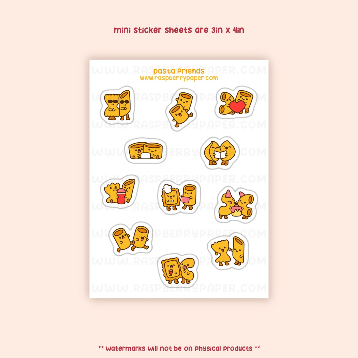 Pasta Friends Mini Sticker Sheet