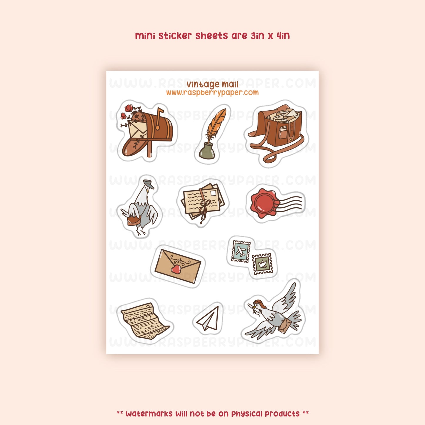 Vintage Mail Mini Sticker Sheet