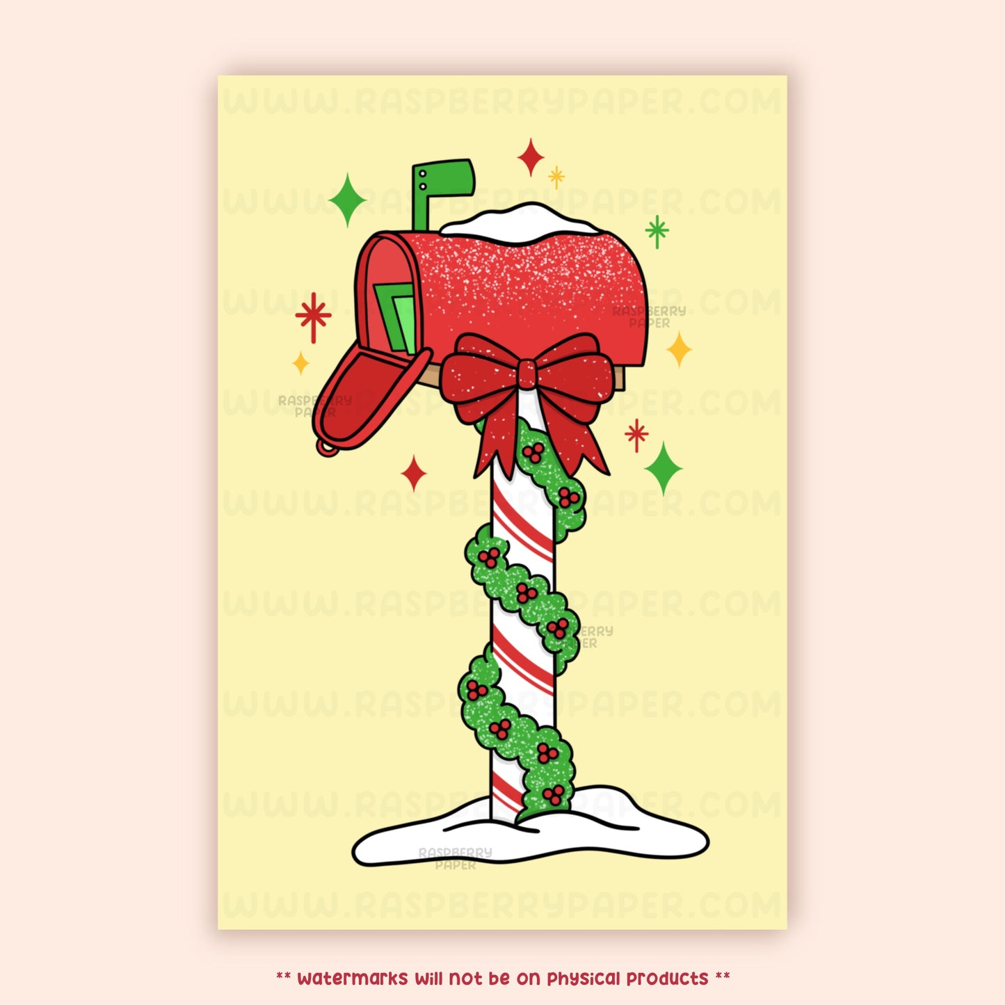 Christmas Mailbox Postcard