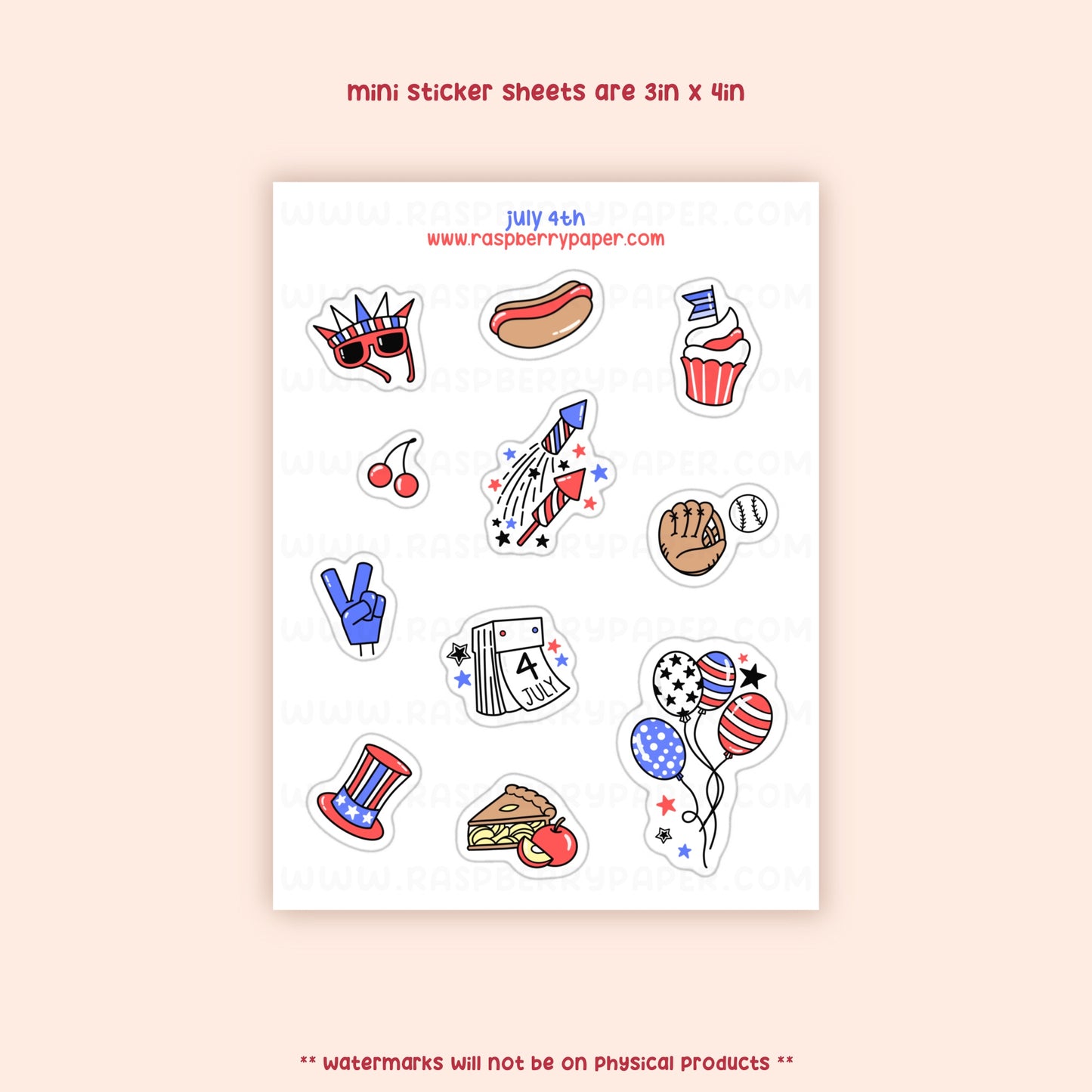 July 4th Mini Sticker Sheet