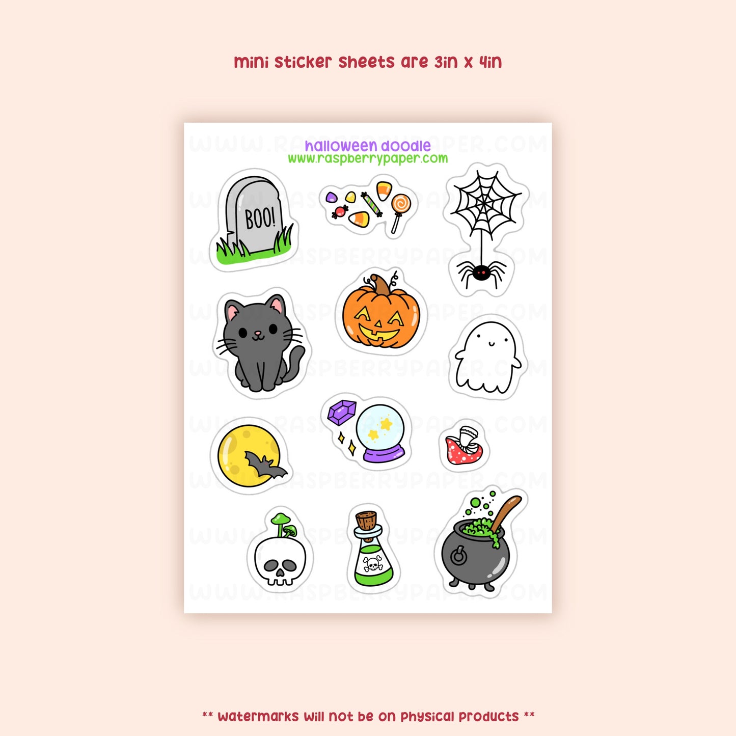 Halloween Doodle Mini Sticker Sheet