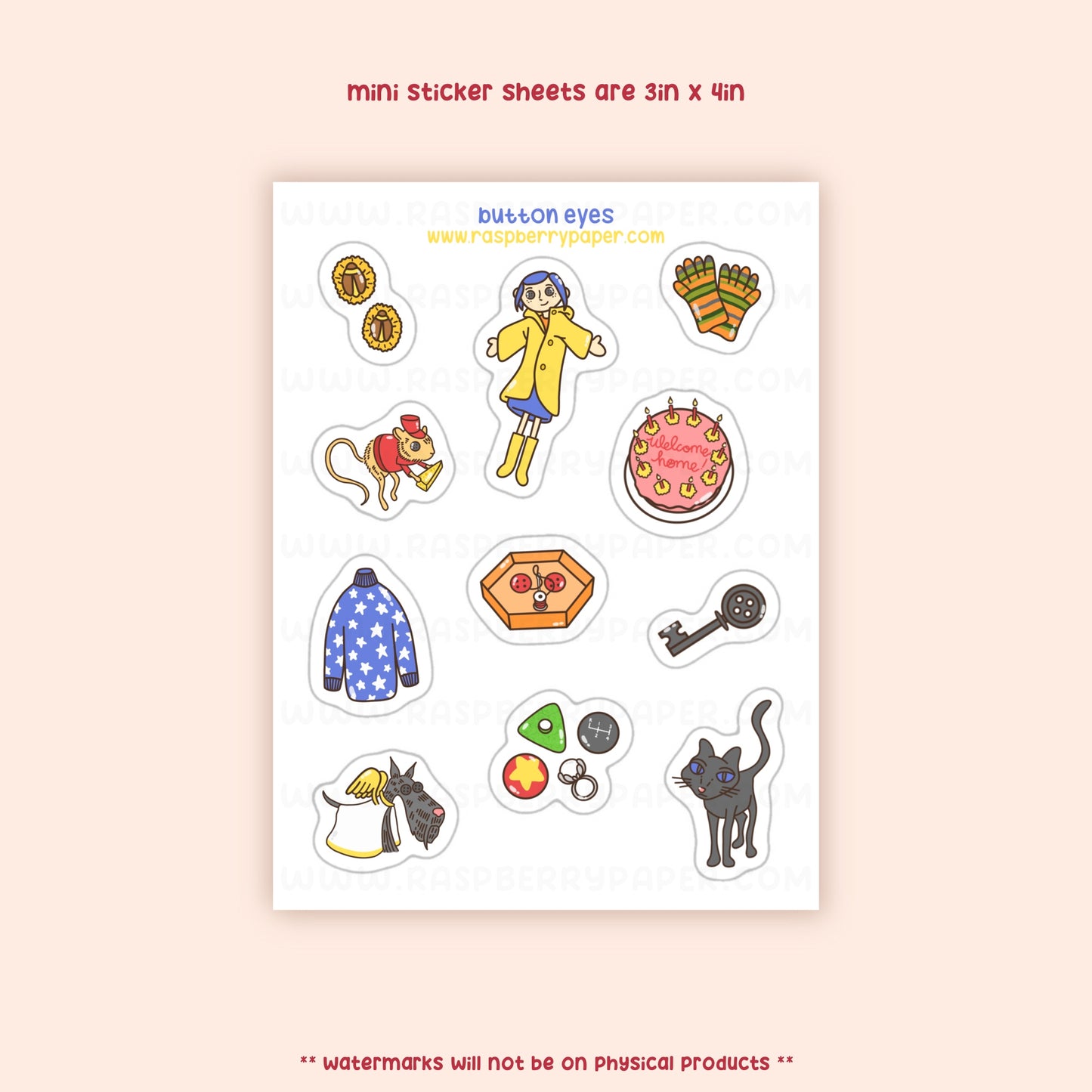 Button Eyes Mini Sticker Sheet