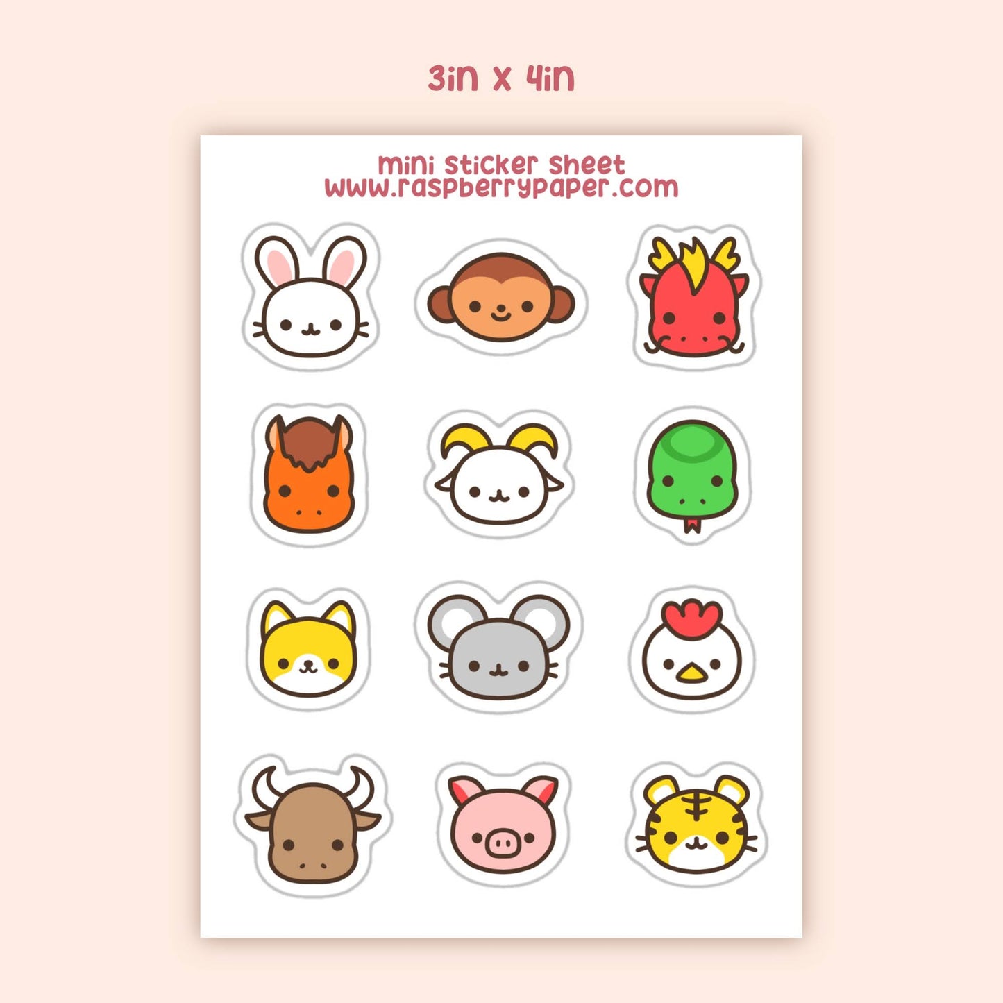 Zodiac Animals Mini Sticker Sheet