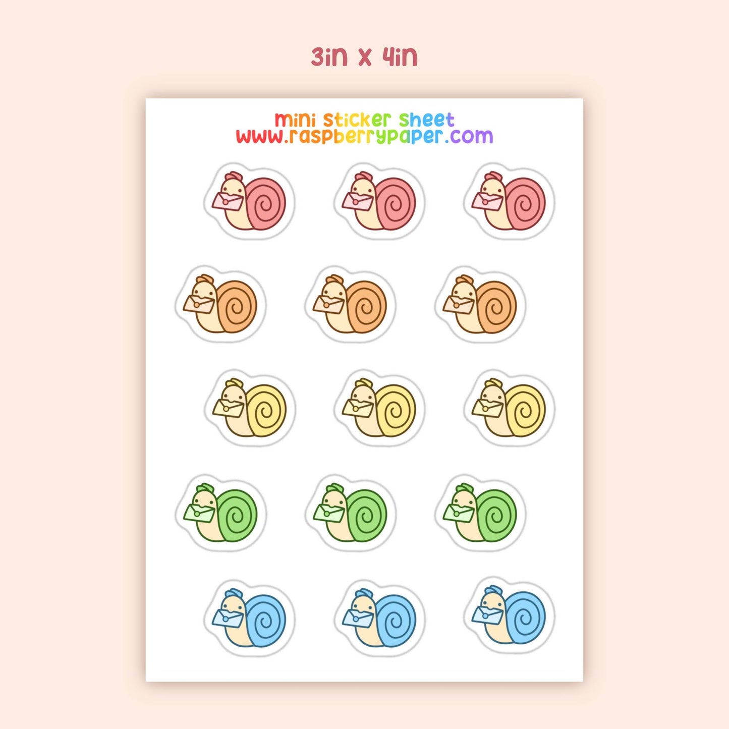 Rainbow Snails Mini Sticker Sheet