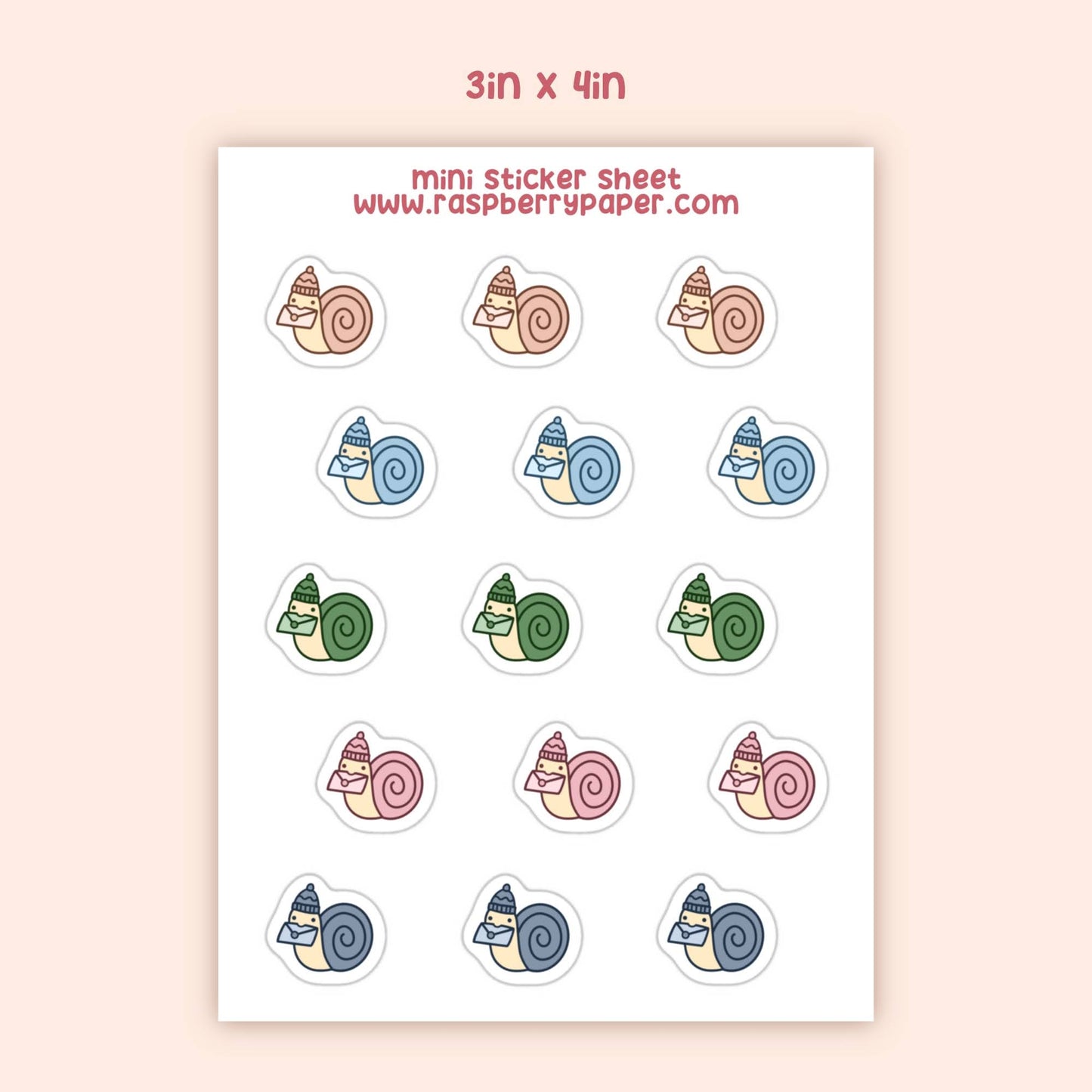 Winter Snails Mini Sticker Sheet