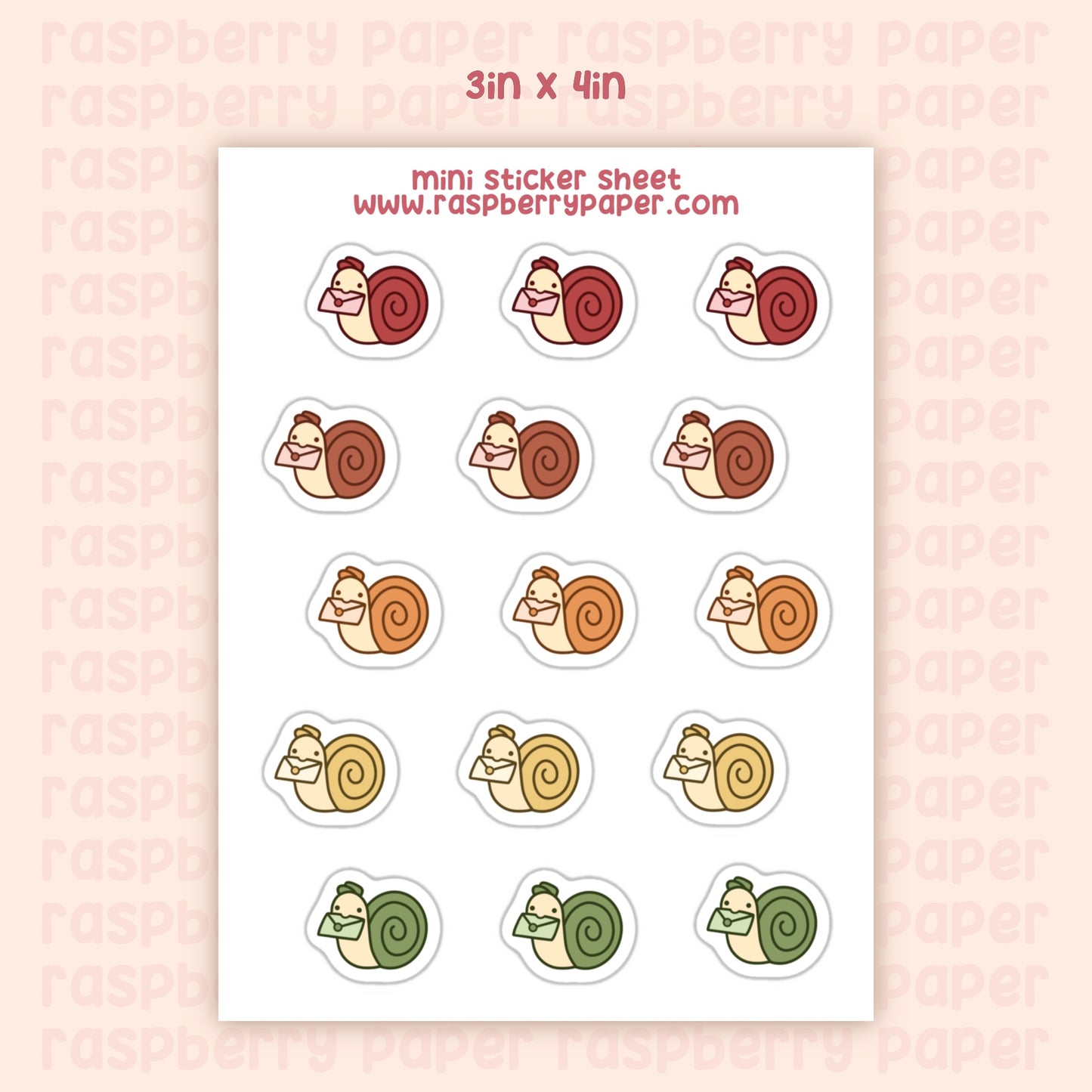 Autumn Snails Mini Sticker Sheet