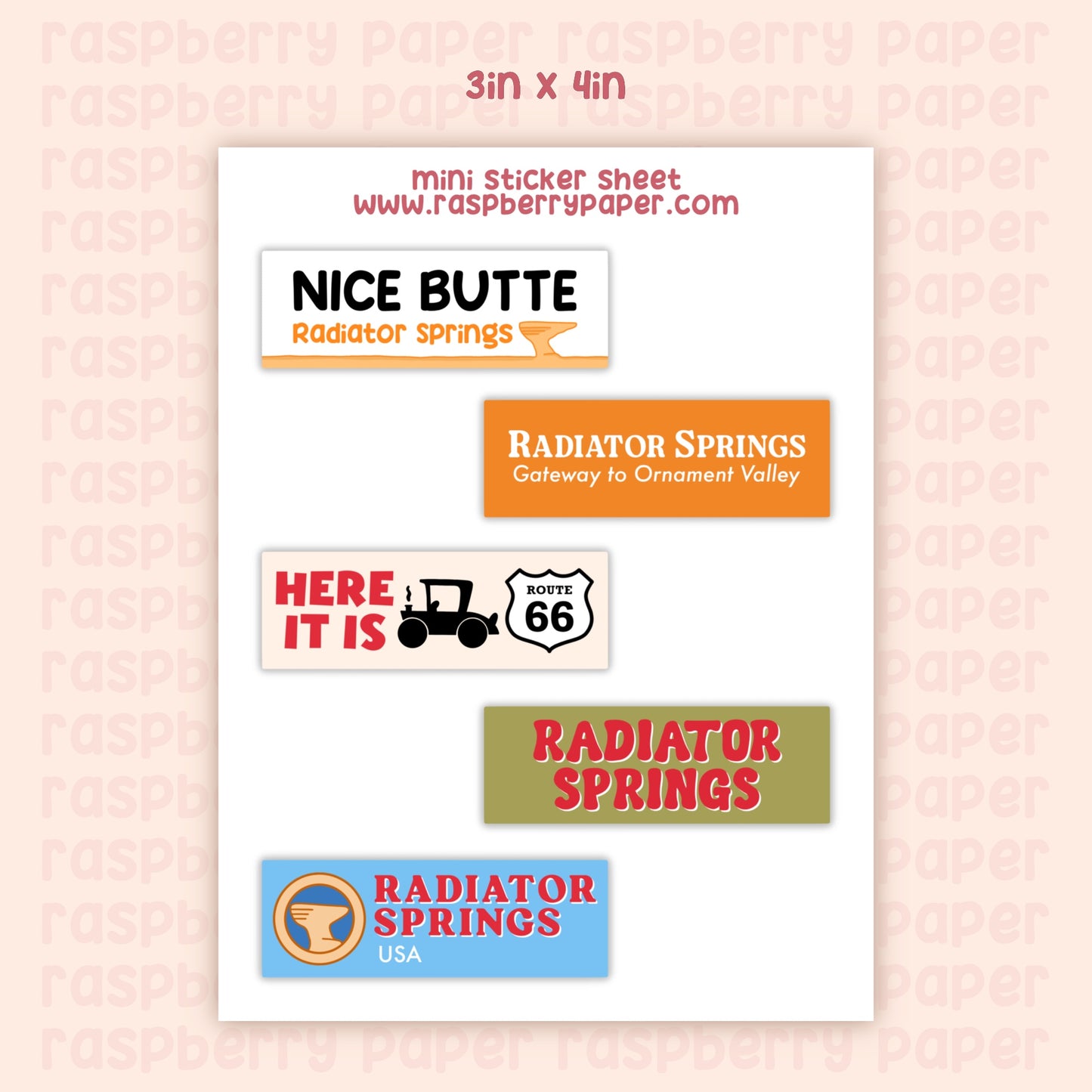Cars Bumper Stickers Sticker Sheet