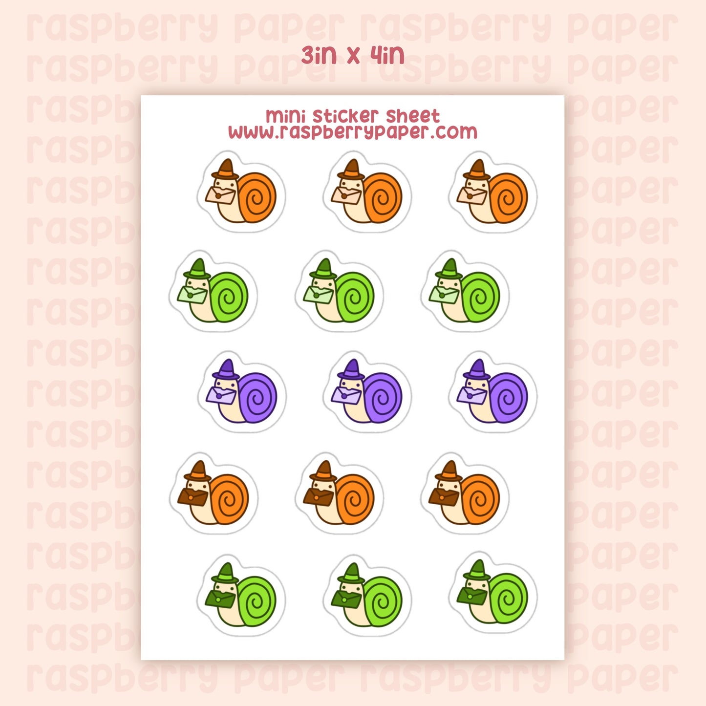 Halloween Snails Mini Sticker Sheet