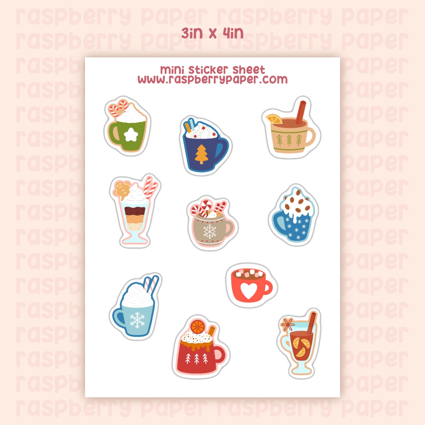 Holiday Drinks Mini Sticker Sheet