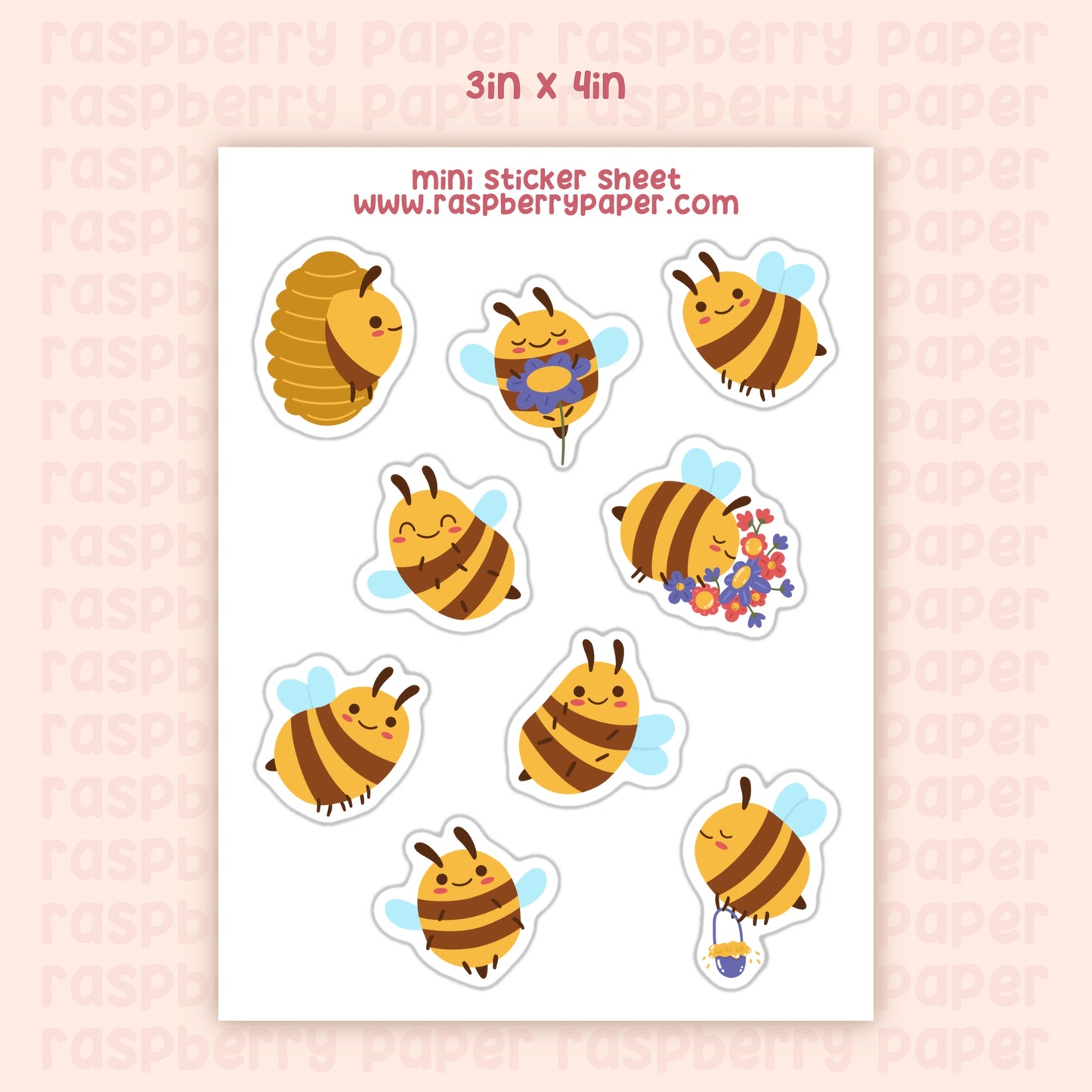 Honeybees Mini Sticker Sheet