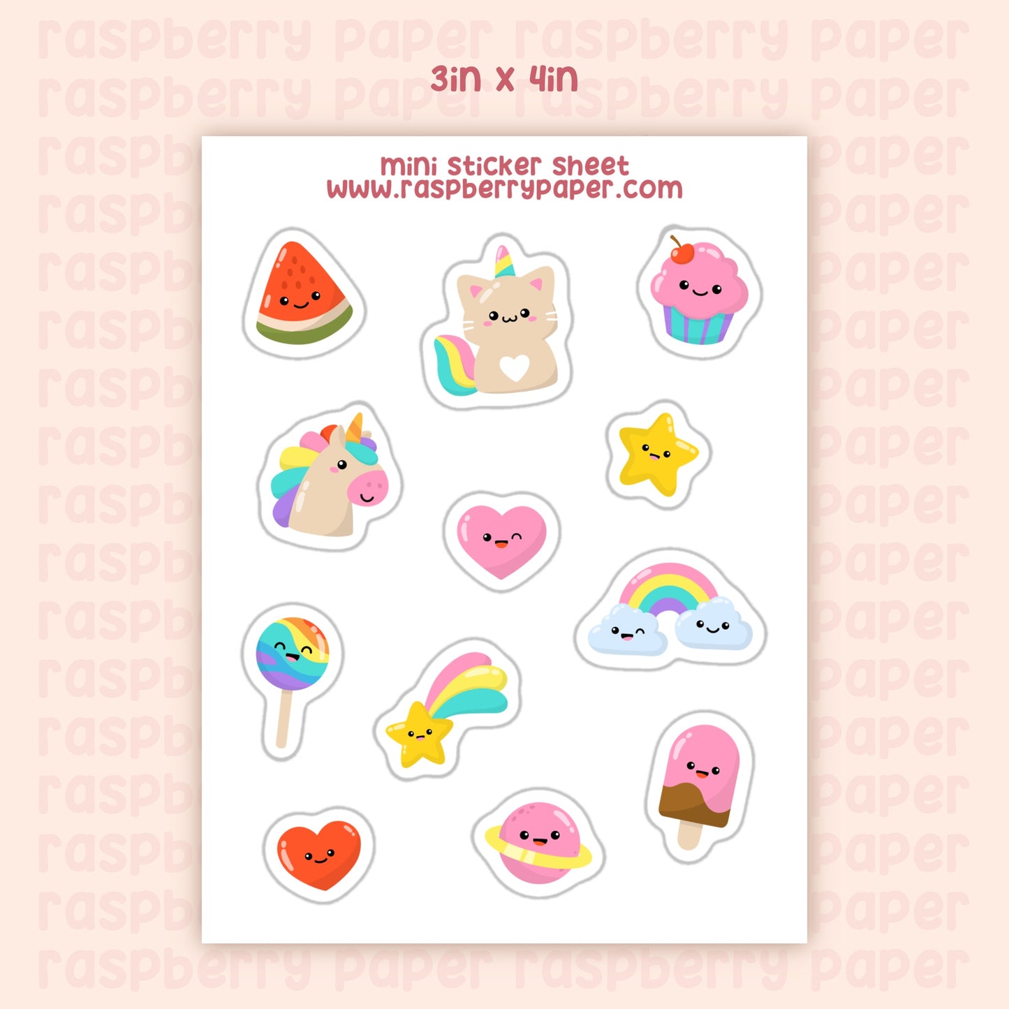 Kawaii Mini Sticker Sheet