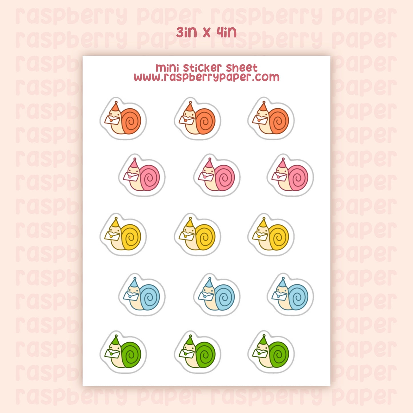 Party Snails Mini Sticker Sheet