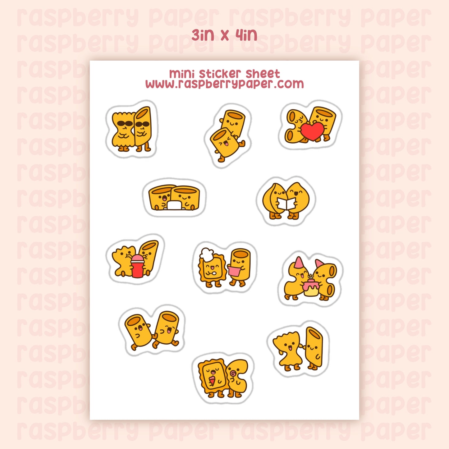 Pasta Friends Mini Sticker Sheet