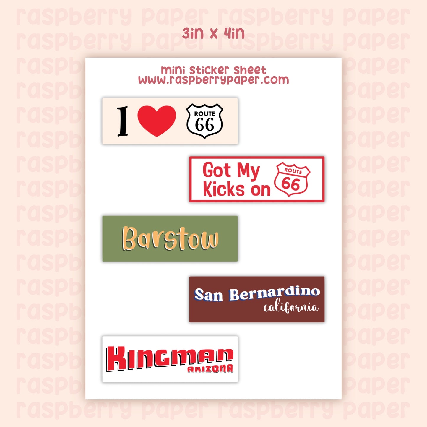 Route 66 Sticker Sheet