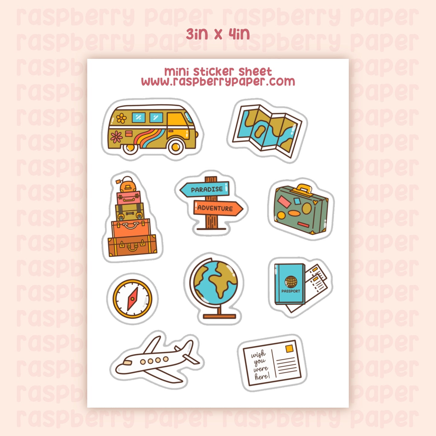Travel Mini Sticker Sheet