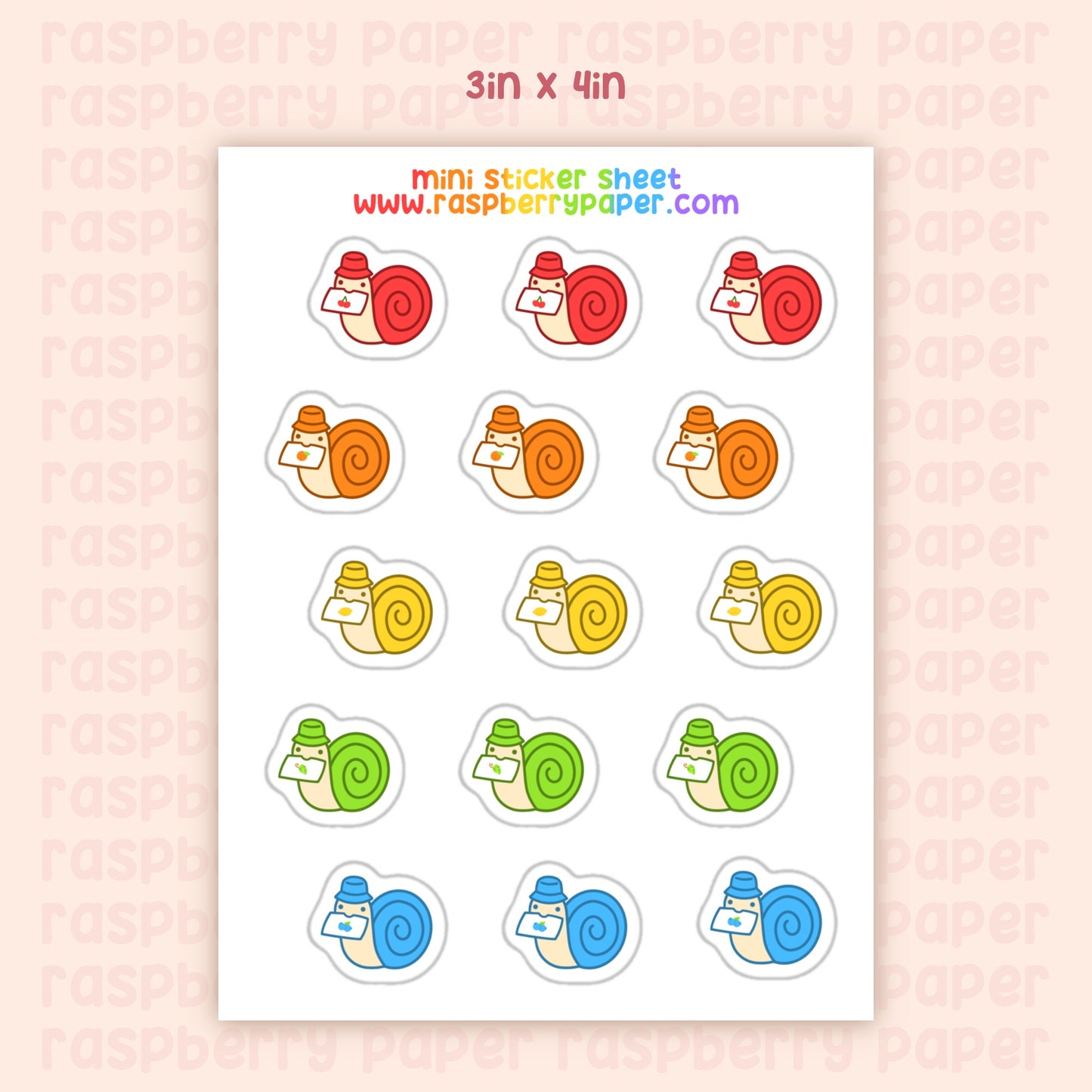 Summer Snails Mini Sticker Sheet