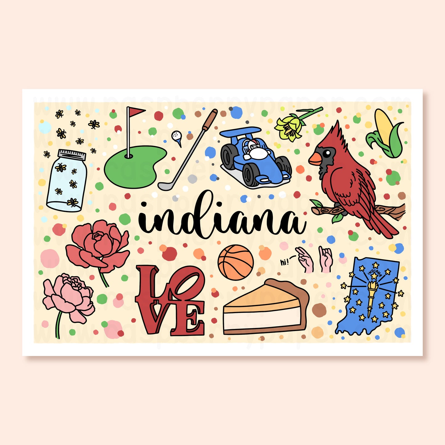 Indiana State Postcard