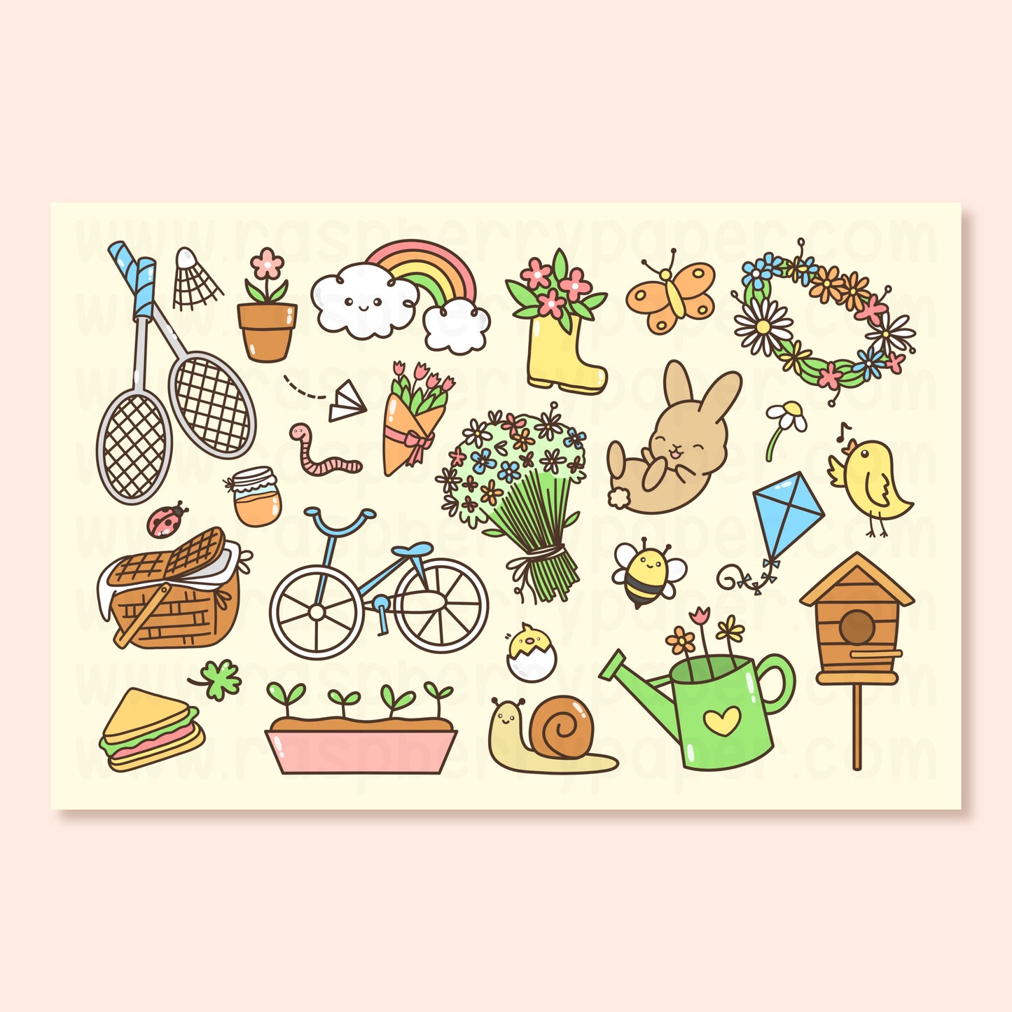 Spring Doodle Postcard