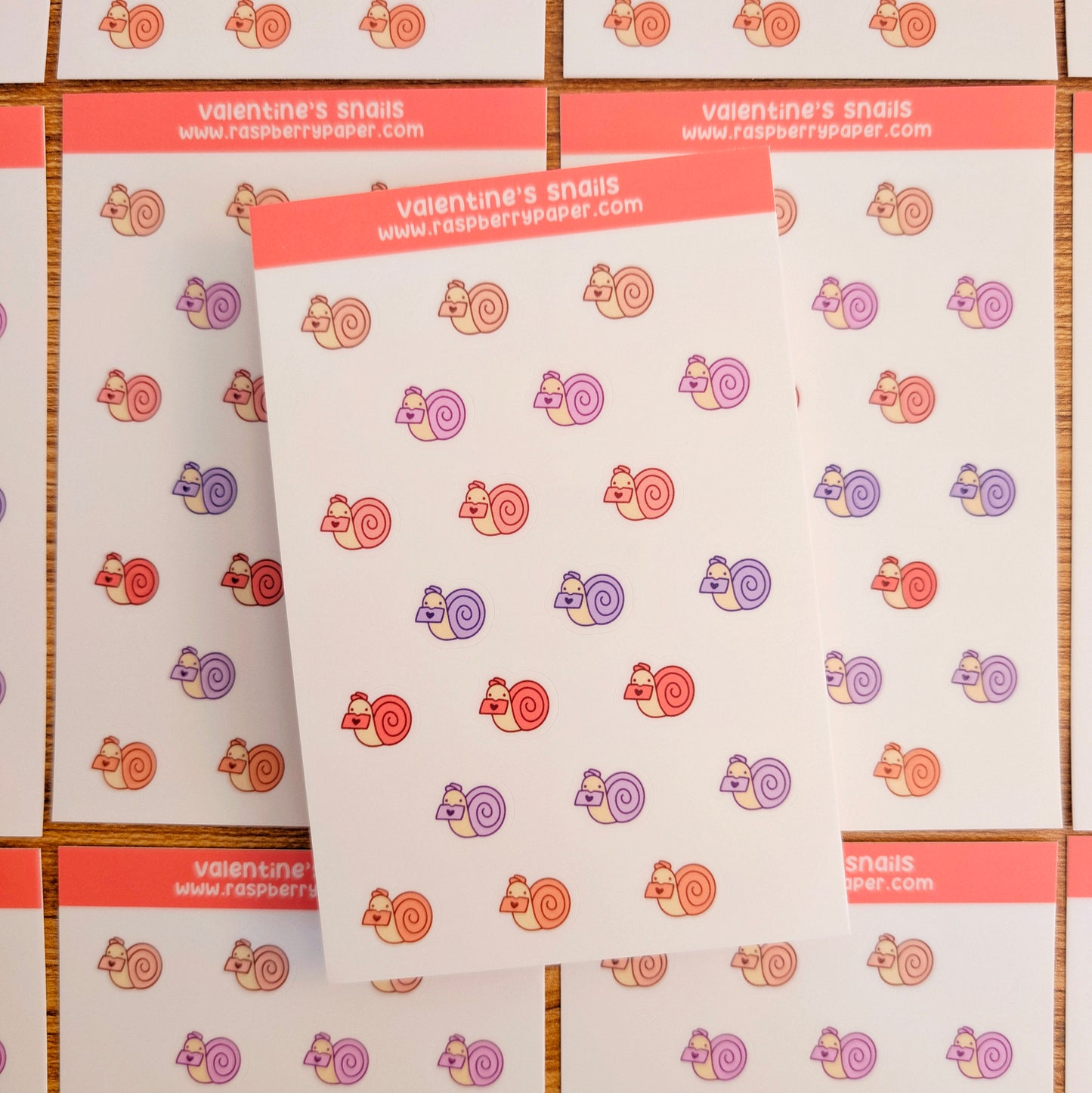 Valentine's Snails Sticker Sheet