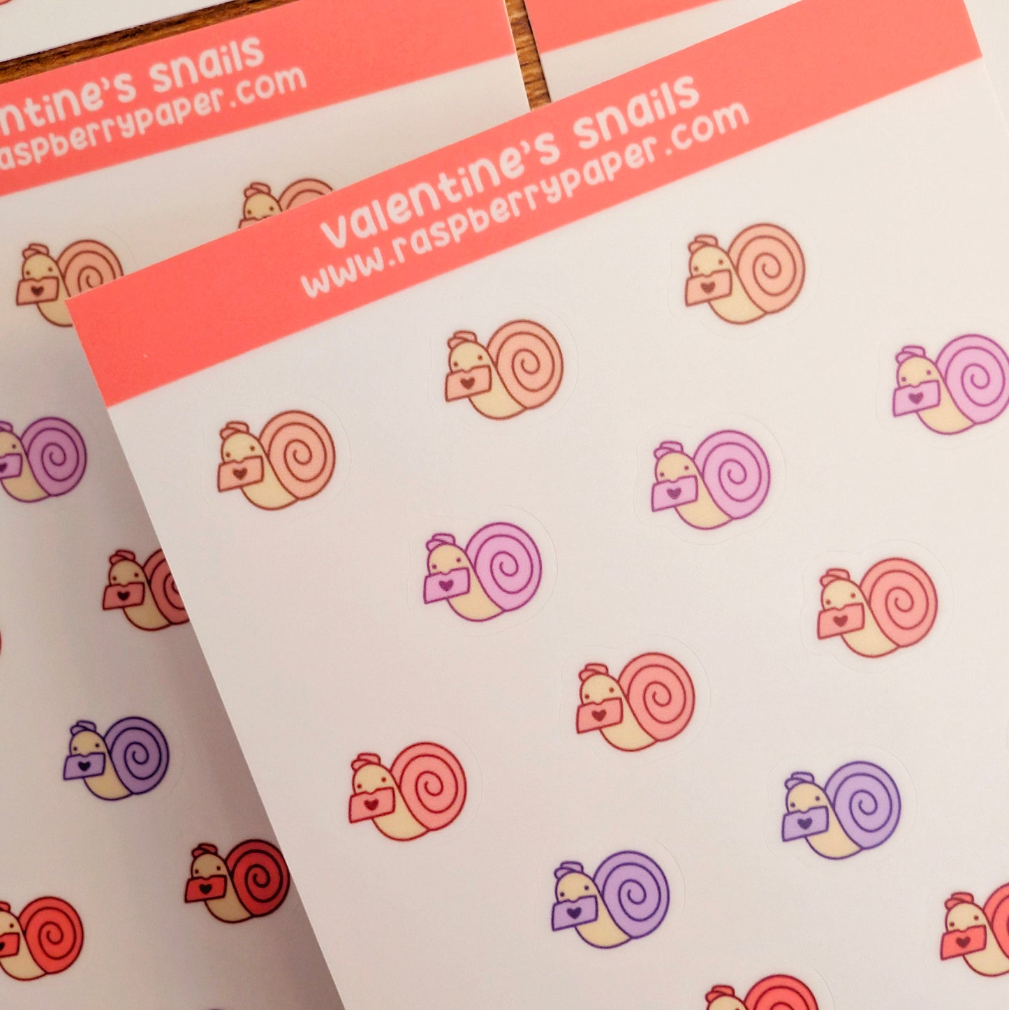 Valentine's Snails Sticker Sheet
