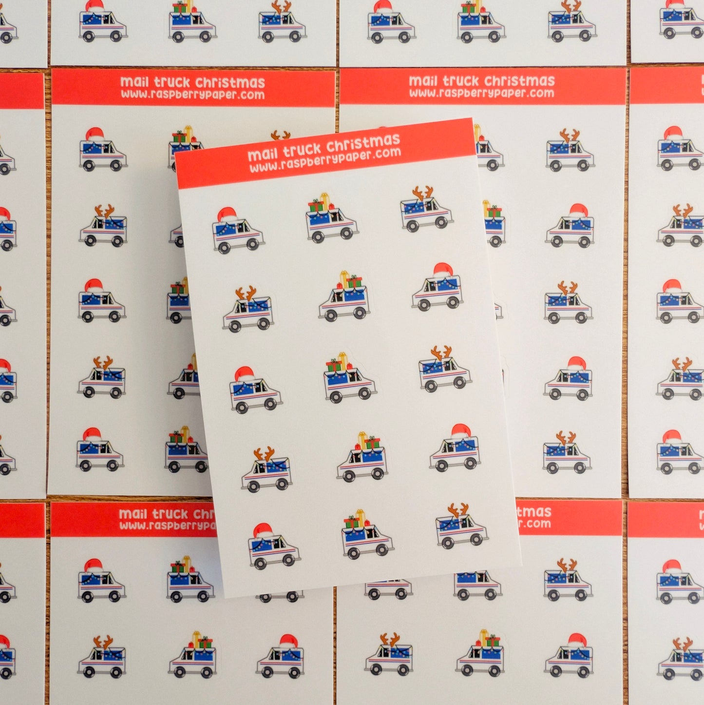 Mail Truck Christmas Sticker Sheet
