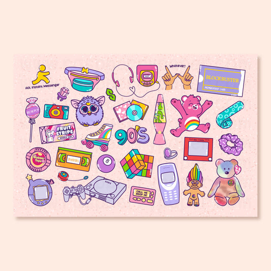 90s Nostalgia Postcard