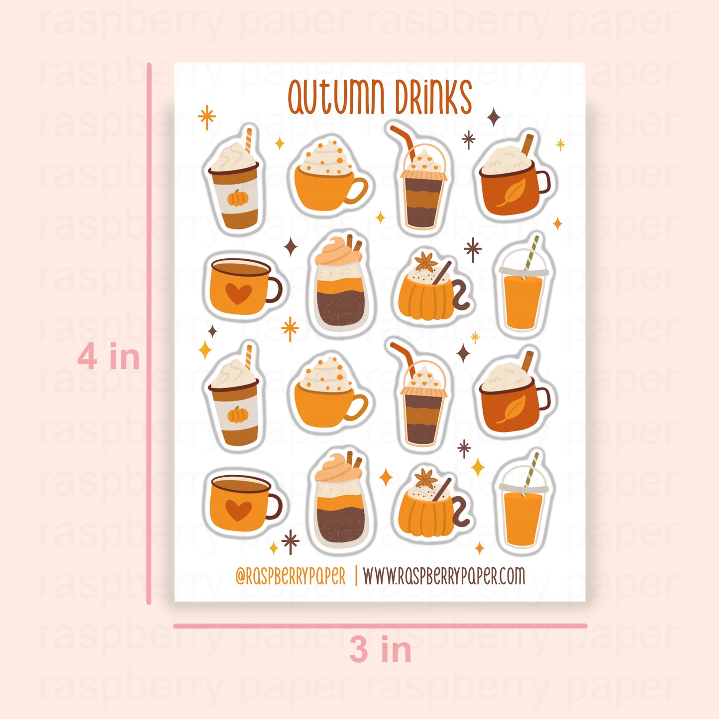 Autumn Drinks Sticker Sheet