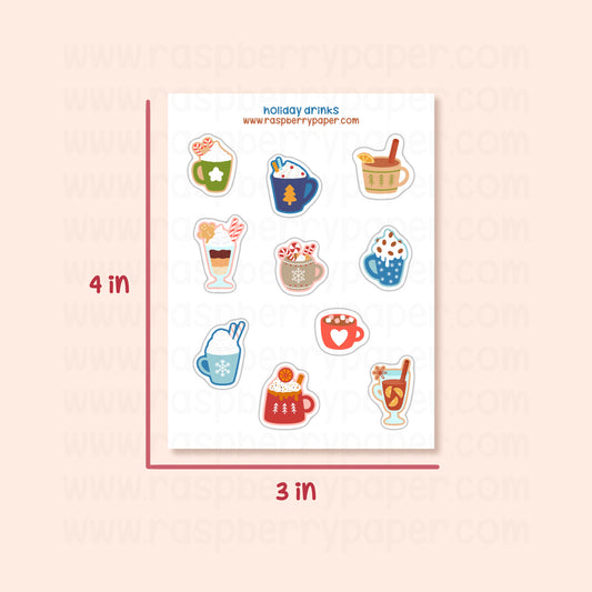 B Grade - Holiday Drinks Sticker Sheet
