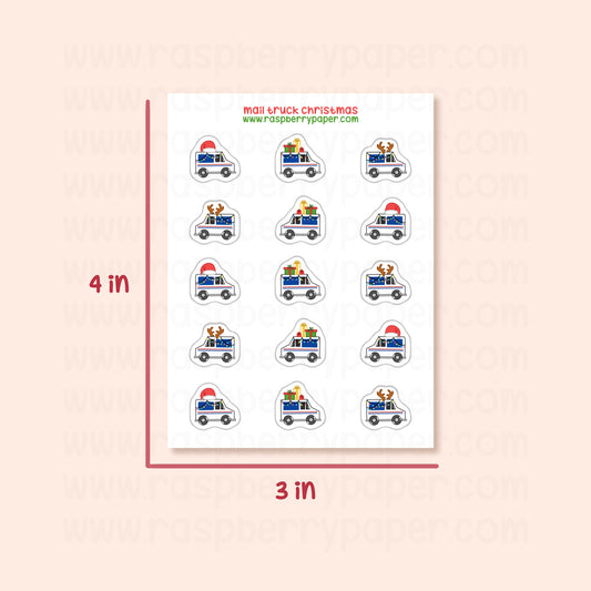 B Grade - Mail Truck Christmas Sticker Sheet