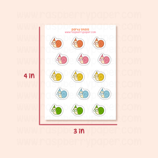 B Grade - Party Snails Sticker Sheet