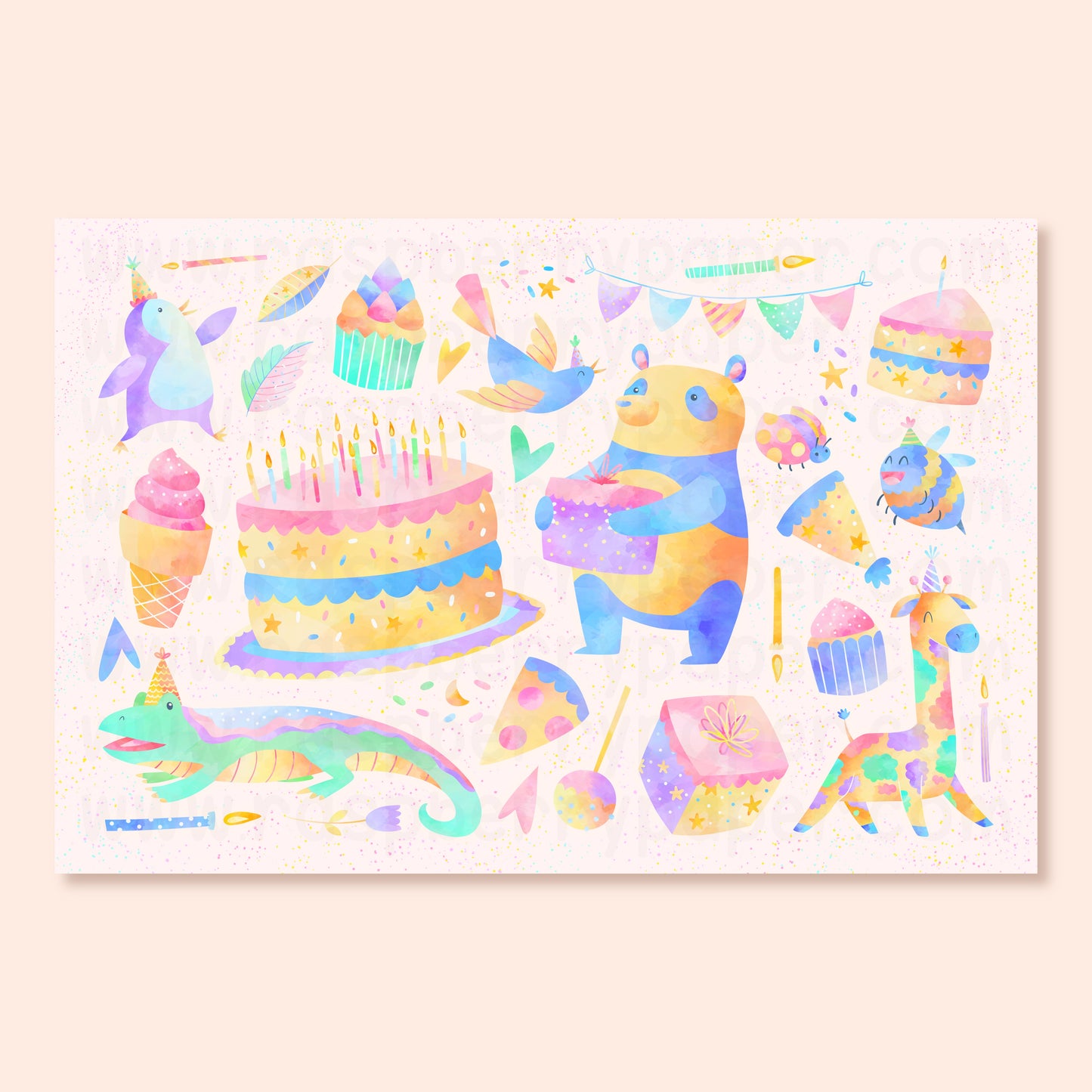 Birthday Animals Postcard