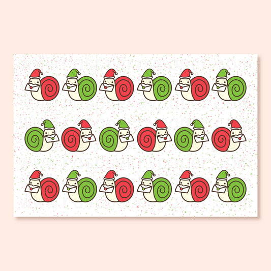 Christmas Snails Postcard