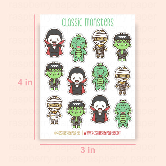 Classic Monsters Sticker Sheet