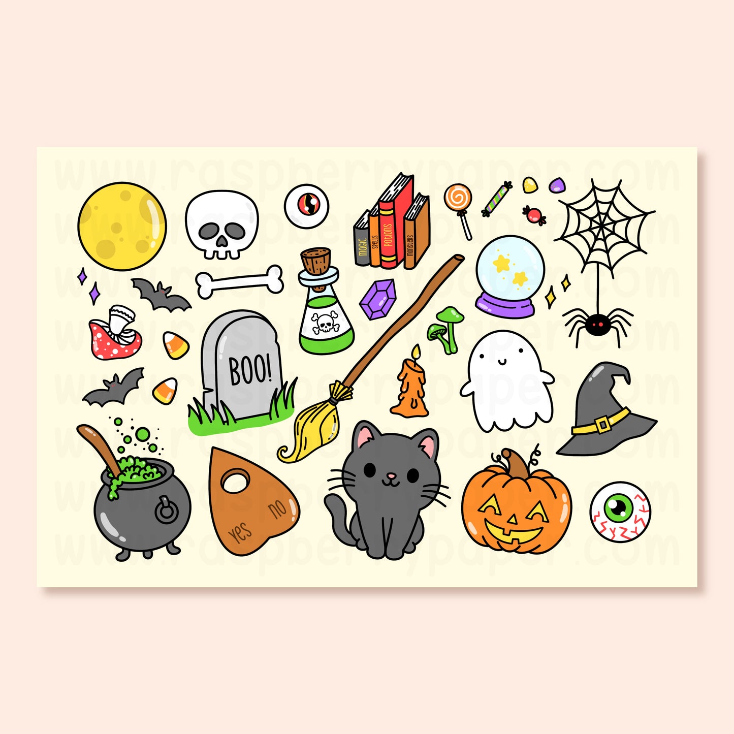 Halloween Doodle Postcard