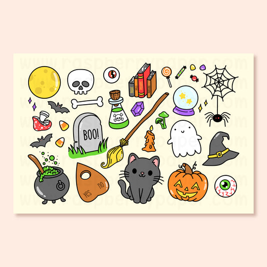 Halloween Doodle Postcard