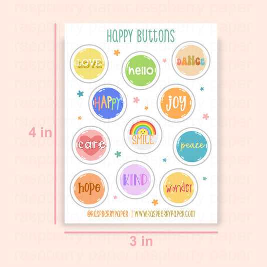 Happy Buttons Sticker Sheet