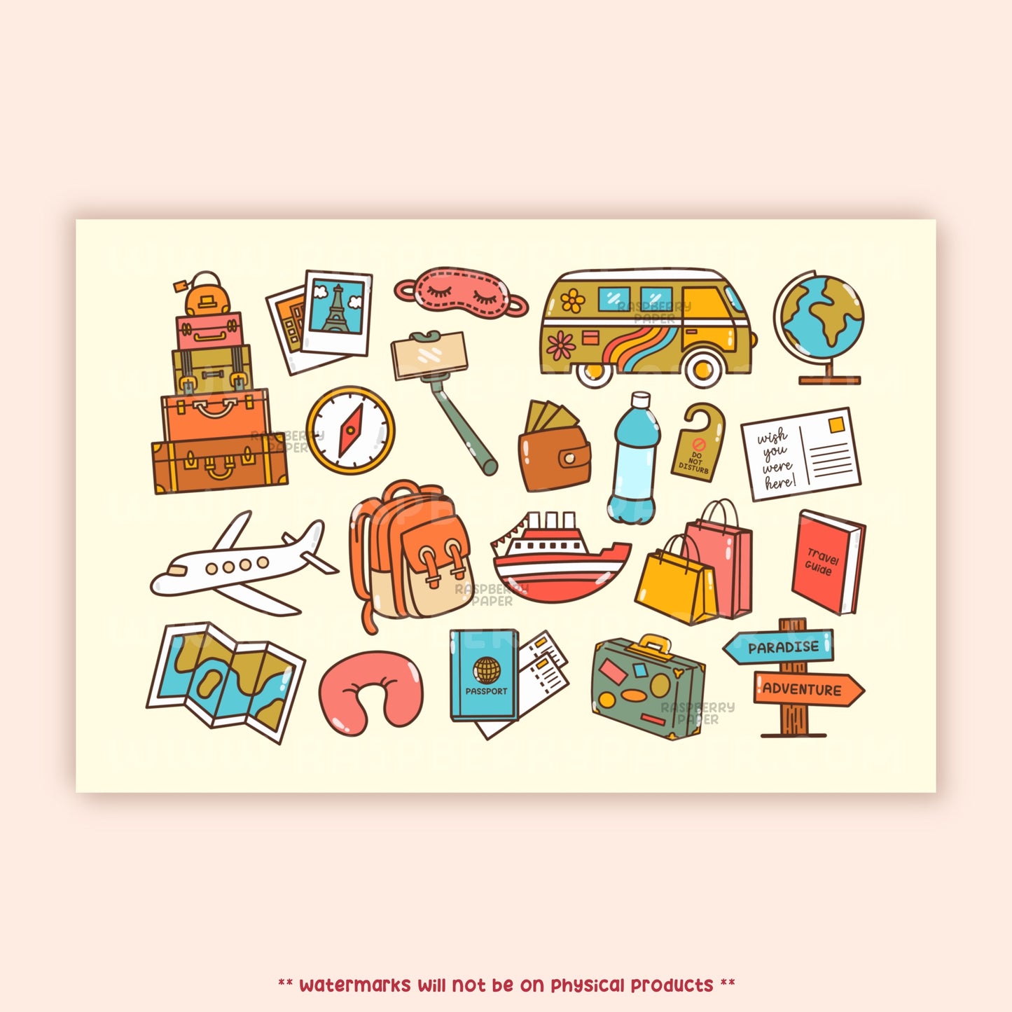 Travel Doodle Postcard