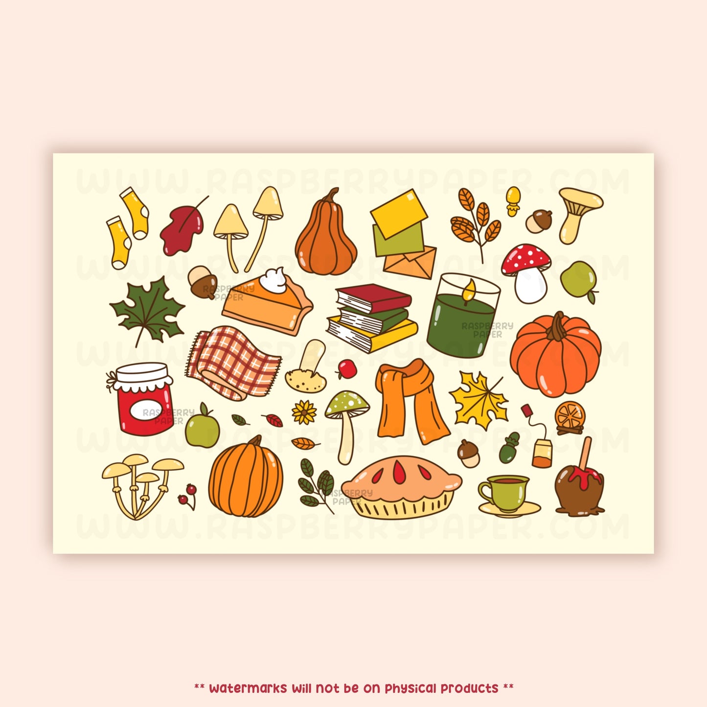 Autumn Doodle Postcard