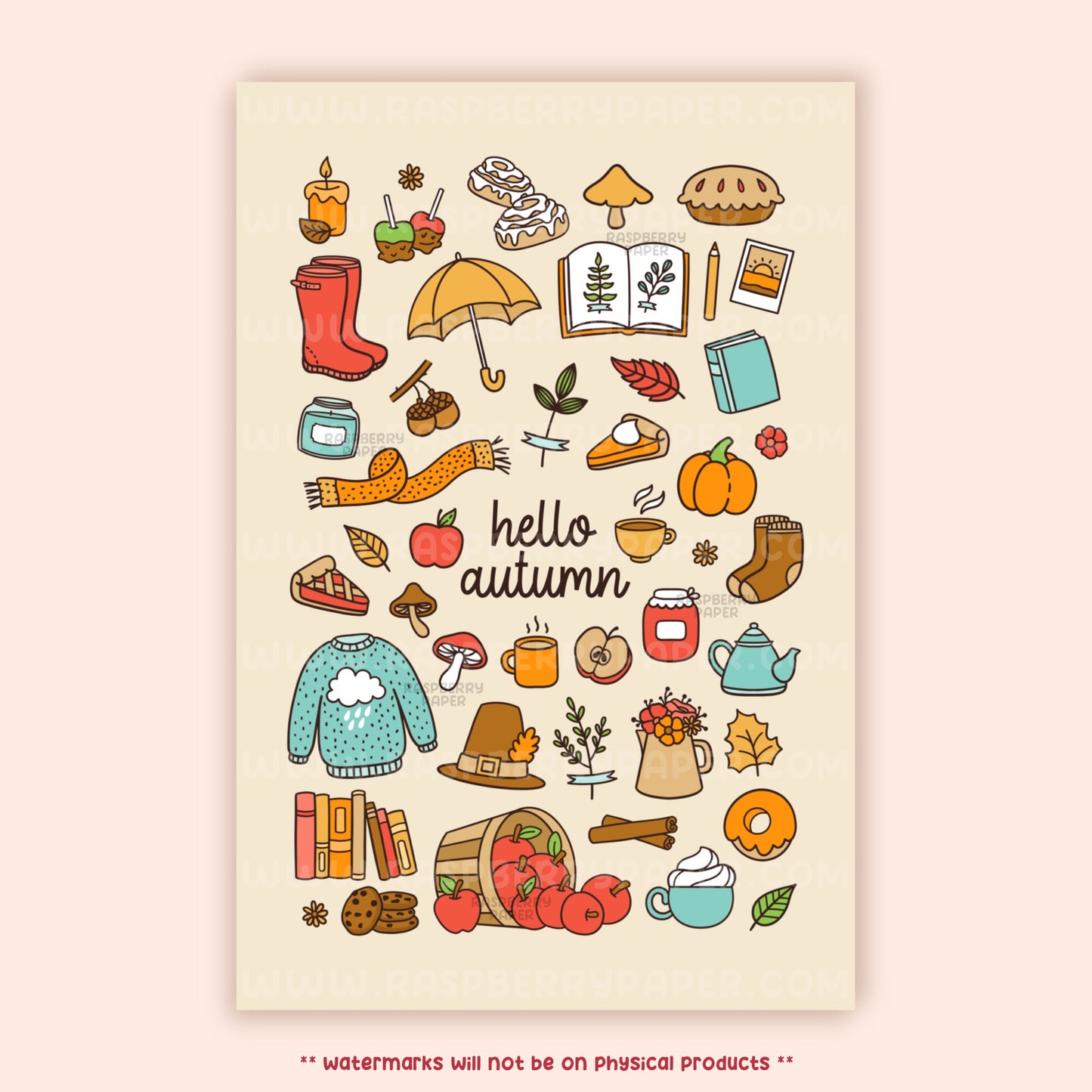 Hello Autumn Postcard