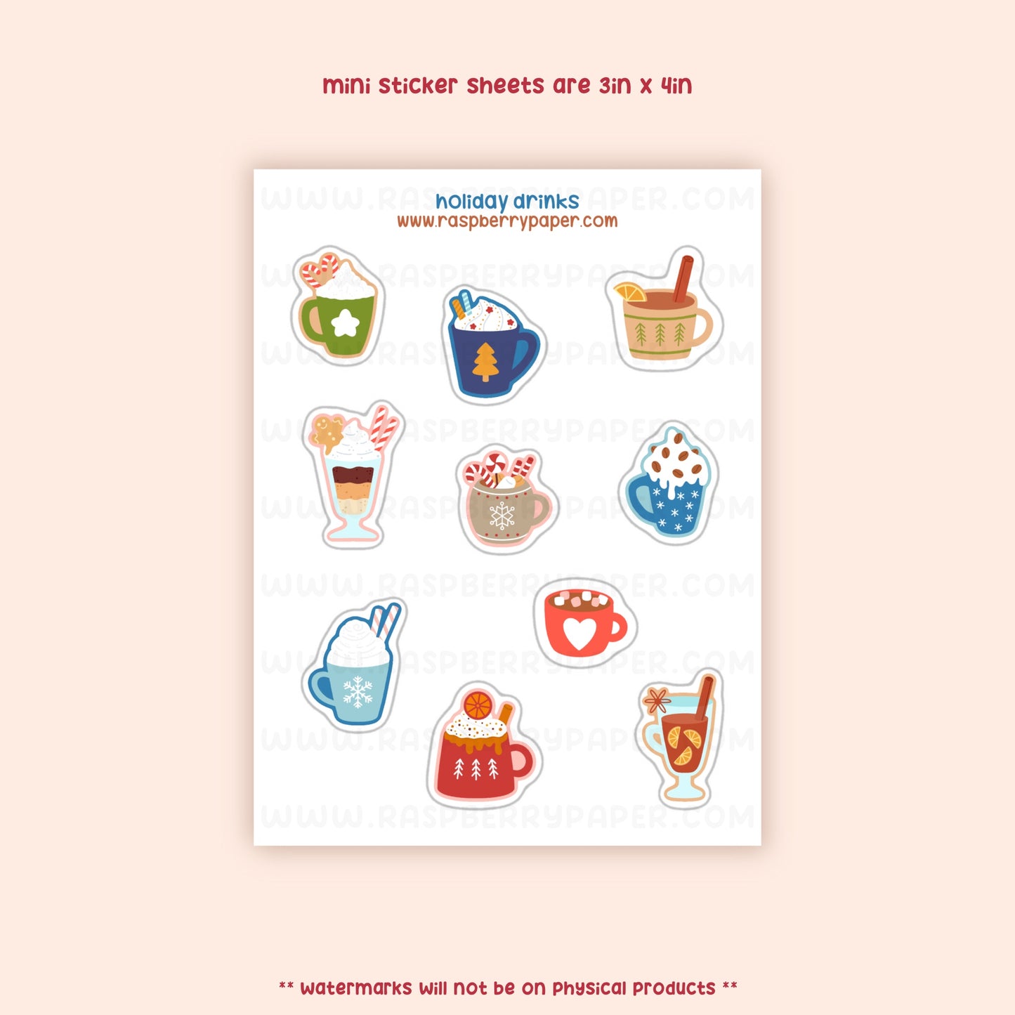 Holiday Drinks Mini Sticker Sheet