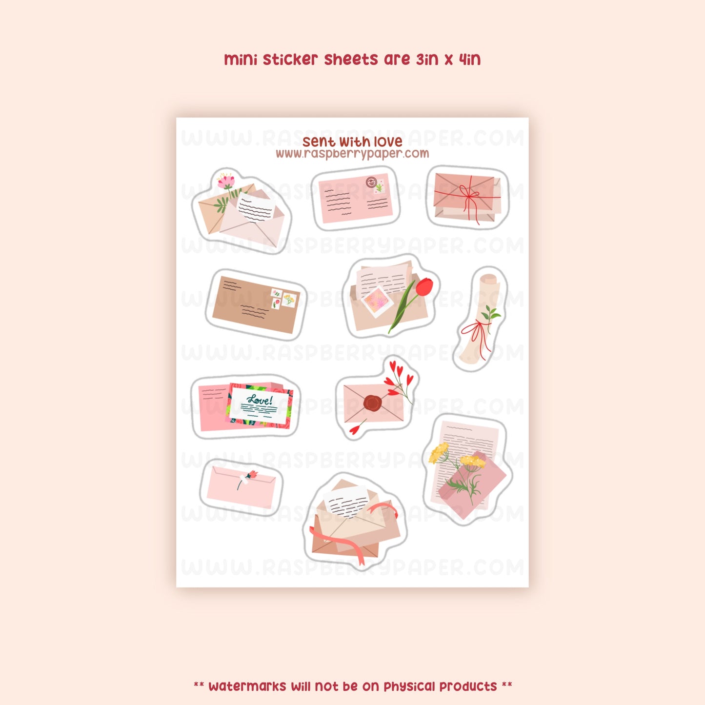 Sent With Love Mini Sticker Sheet